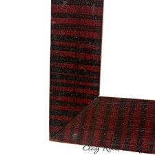 Antique 19th C American Folk Art Grain Painted Picture Frame Red Black Stripe picture