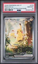 Pikachu ex PSA 10 Special Illustration Rare 2026 ASC IT Italiano #276/217 picture