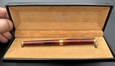S.T. Dupont Classic Fountain Pen 18K Nib Brown Laque De Chine Vermeil Trim picture