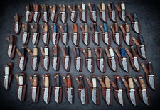 Lot of 20 HANDMADE DAMASCUS STEEL SKINNER CAMPING 6 IN KNIVES W SHEATH,WHOLESALE picture