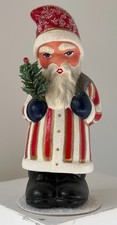 Vintage Radko Candy Container Ino Schaller Paper Mache Santa Claus 1999 w/ tree picture