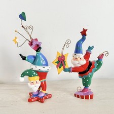 Vintage Midwest Cannon Falls Upside Down Santa Figurines Set 2 Whimsical Kitsch picture