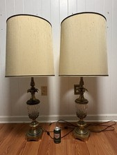 Vintage Stiffel Brass Crystal Lamps - Hollywood Regency 1960s (LOCAL PICKUP ONLY picture