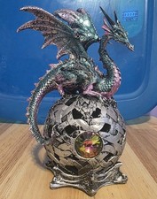 Ebros Gift Elemental Medieval Metallic Blue and Pink Dragon Perching picture