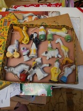 Vintage Cake Toppers Circus Theme Christmas Original Box Bisque All 12 Pcs picture