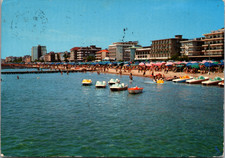 Lido di Jesolo Italy Beach Scene 1970s Vintage Italian Postcard Posted picture