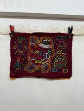 Vintage Beautiful Hand Sewn Kuna Mola Panama Applique Folk Art Textile 30x40 Cm picture