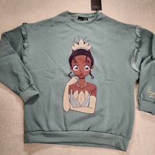 Cakeworthy Disney Princess Anime Tiana Sweatshirt Crewneck Pullover Womens L NEW picture