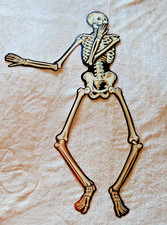 Vintage 70's Beistle Jointed Skeleton Die cut 33