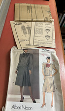 Vintage Designer Vogue sewing pattern Albert Nipon UNCUT 1255 Sz 8 1980s dress picture