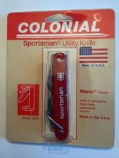 Vintage Red Colonial Sportsman Utility Knife Model 4802 NOS Factory Sealed MOC picture