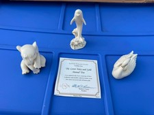 Lenox Ivory & Gold Animal Trio Elephant Swan Dolphin 24K Gold w/ Certificate picture