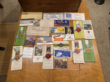 Vintage early 1900s advertising with calendar picture