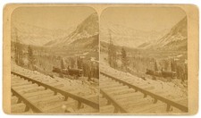 COLORADO STEREOVIEW - Passenger Train in Mountains - WO Luke 1880s picture