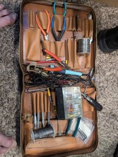 Vintage Multi Tool Set with Leather Case Heavy Zipper  picture