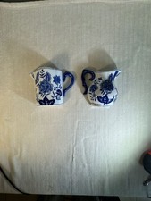 Formalities by Baum Bros Blue and White Porcelain Pitcher Wall Pockets Pair picture