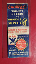 1930's Bohack Gasoline Stations Brooklyn/NRA Act Matchbook Match Cover picture