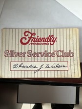 Vintage Friendly’s Restaurant Service Club Card picture