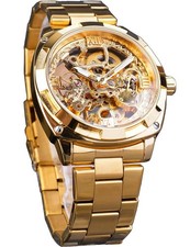 FORSINING Men's Luxury Skeleton Watch, Carving Hollow 41mm Big Dial with Squa... picture
