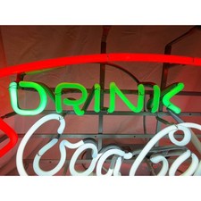 Vintage 1988 Everbrite Coca Cola Voltarc Glass Tube Neon Sign - WORKS picture