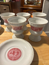 Vintage Heinrich Rüdesheimer Kaffee Cups & Saucers Set of 5 Germany Asbach Uralt picture
