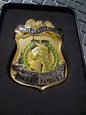9-11 20th Anniversary Never Forget Badge Fireman Kneeling  3