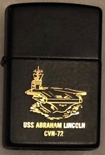 Vintage Zippo Lighter USS Abraham Lincoln CVN-72 Aircraft Carrier Navy Military  picture