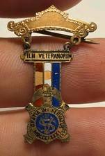 Sons of Union Veterans Membership Badge with Ribbon Antique Civil War Era picture