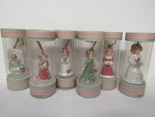 Enesco 2017 Set of 6 Growing Up Girls Porcelain Ornaments Birth - 5 New Mint picture
