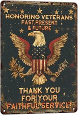 Military Veterans Day Army Honoring Our Tin Metal Signs Home Décor 8x12 picture