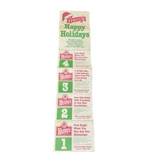 Vintage Wendys Coupon Sheet 1985 Happy Holidays Red Green Fair 80s Advertising picture