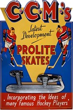 CCM Prolite Skates Poster - Retro 1940s Hockey Print 🏒 Size: 24x36” picture