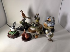 Lot of 10 Multicolor Resin & Ceramic Mixed Bird Figurines (Some on Bases)  picture