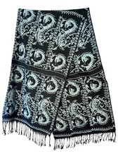 Vintage Handwoven Timor Indonesia Ikat Ceremonial Textile Blk Naga Motif 10 Ft picture