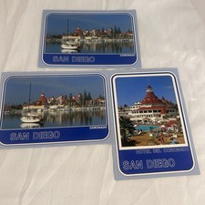 Postcard Hotel Del Coronado San Diego California CA Glorietta Bay Boats Vintage picture