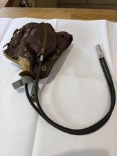 Rare Early Type C WWII Leather Flying Helmet  Gosport Tubes Blenheim Swordfish picture