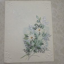 Vintage Sympathy Greeting Card Embossed Floral Design picture