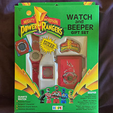 Hope Mighty Morphin Power Rangers Watch & Beeper Gift Set Quartz 1994 Red Ranger picture