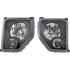 Headlight Assembly Set For 2010-12 Jeep Liberty Left Right CAPA Black With Bulb picture