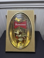 Vintage Budweiser 3D Wall Plaque Sign Russel Kribs 012-001 Non-Electric 1970s picture