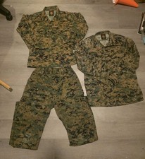 USMC MARPAT Woodland Camo Uniform Lot Small Regular Set & X-Small X-Short Top picture