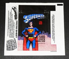 1977 SUPERMAN THE MOVIE WAX PACK GUM-STICKERS-CARDS WRAPPER BY TOPPS picture