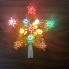 Vintage Christmas Tree Star Topper 11 Lights 8in Old Fashioned Kmart VGC picture