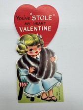 1950’s-60’s You’ve Stole My Heart VTG Valentine’s Day Card Made In USA picture