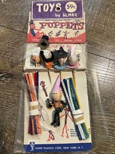 NOS VTG Almor Pipe Cleaner Spun Cotton Pixie Witch Bunny Pick Puppet #D picture