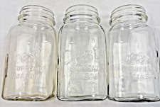 Vintage Presto Supreme Mason 3, Square Qt Jars 1920-30s Owens Illinois Glass Co. picture