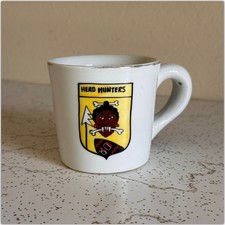 Vintage USAF 80th Tactical Fighter Squadron Headhunters Lt Denard Coffee Mug Cup picture