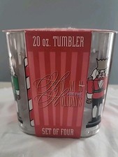 Vintage Christmas Nutcracker Acrylic Tumblers 20oz. Thermo-Serv USA Set of 4 NEW picture