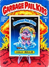 TRUE 1985 SERIES 1 CHILLY MILLY 32b Sticker Card Topps GARBAG PAIL KIDS GPK RARE picture