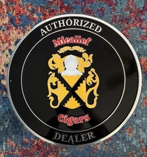 Micallef Cigars Authorized Dealer Metal Sign 18” Round – Good Condition picture